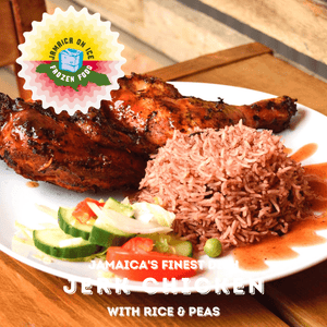 Jamaican Food Near Me. Jerk Chicken with Rice & Peas Delivery UK. Frozen Ready Meals