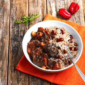 Oxtail with Rice and Peas