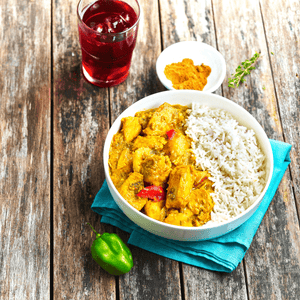Curry Chicken with Plain Rice